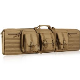 VEVOR Rifle Bag, 42 inch Tactical Double Long Gun Bag, Soft Rifle Case with Lockable Zipper, Portable Handle & Shoulder Strap