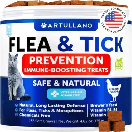 Flea Treatment For Cats Natural Flea And Tick Prevention Supplement For Cats Kittens Chewable Daily Oral Pills With Vitamins 135 Soft Chews Skin (Option: Artullano)
