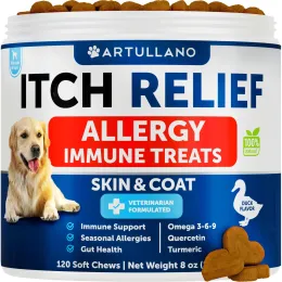 Dog Allergy Relief Chews Itching Skin Relief For Dogs Fish Oil 3 Seasonal Allergies Pills Skin & Coat Anti ItchHot Spots Treatment Canine Immune (Option: Artullano)